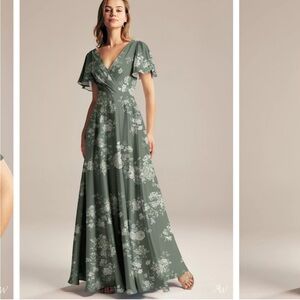 New AW Bridal Furst Floral Sage Maxi Dress 14